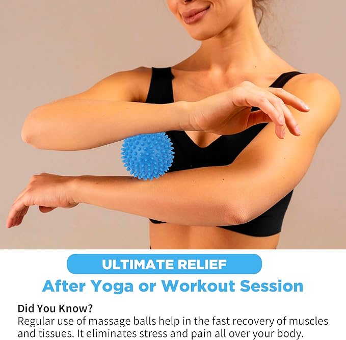 Massage Ball Set for Trigger Point Release - Peanut, Spiky & Lacrosse Balls - Deep Tissue Massage Therapy - Set of 4 (Purple)