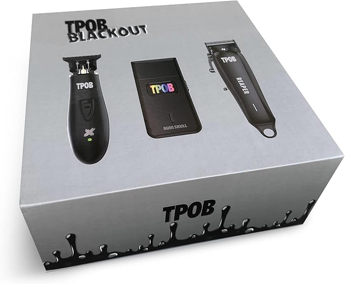 TPOB Slime 2 Black Clipper Trimmer Shaver Set Barber Hair Clippers for Men 6800 RPM with Rubber Case