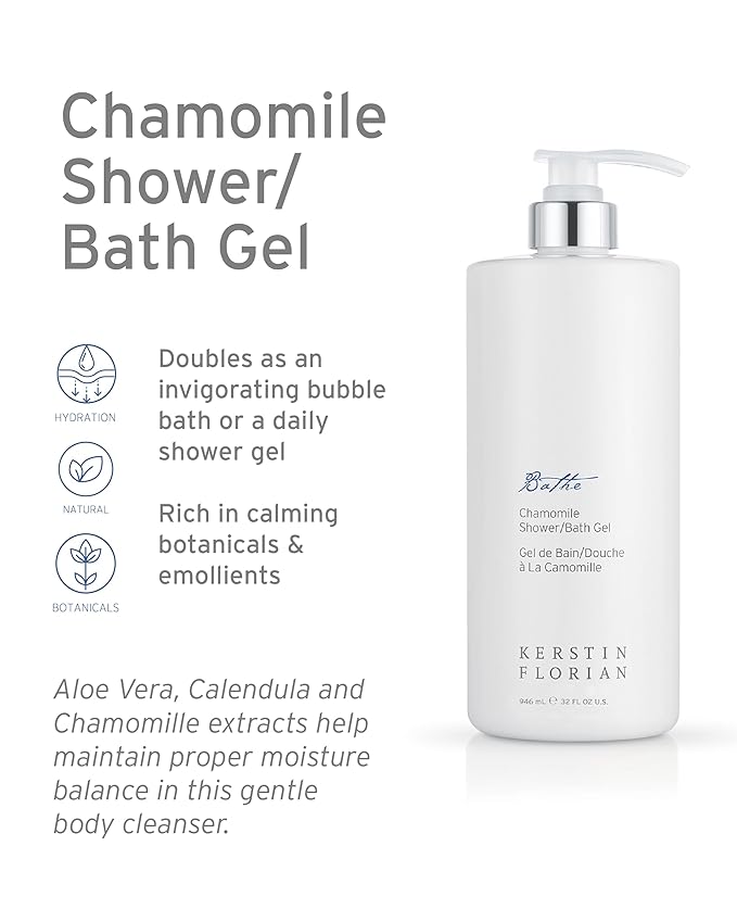 Kerstin Florian Chamomile Shower and Bath Gel | Aromatherapy Body Wash (32 fl oz)