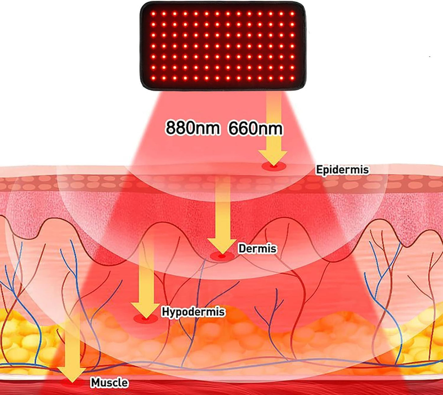 USUIE Red Light Therapy Belt for Body, Infrared Light Therapy Device, LED Flexible Wearable Wrap, with Timer for Back Shoulder Waist Muscle Pain Relief Gift for Woman and Man