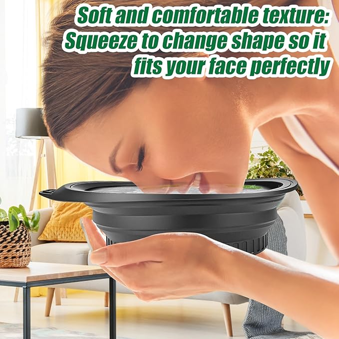 Palksky Face Bowl for Ice with Built-in Icetray, Collapsible Silicone Face Ice Bath Bowl, Facial Plunge Bowl for Skin Tightening, Acne Relief, Black