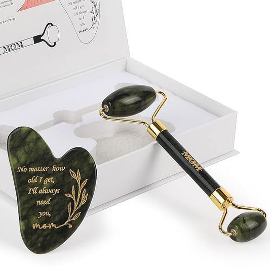 Gua Sha and Face Roller Set, Gifts for Mom From Son and Daughter, Face Massager Tool,Mother's Day Gifts, Thanksgiving Gifts for Mom