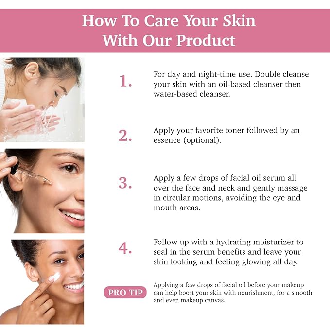 MADE IN USA 100% NATURAL Facial Glass skin Serum Gua Sha Oil 30ml 1 fl oz (Natural 100 Rosehip Oil)