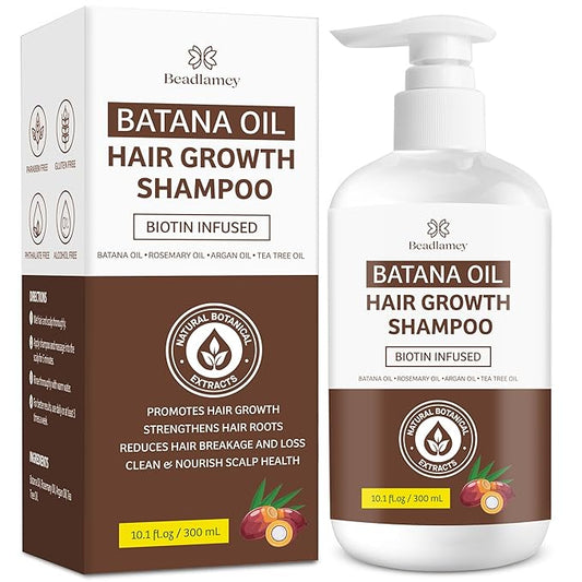 Batana Oil Hair Growth Shampoo: Natural Hair Loss Shampoo for Thinning Hair for Women and Men - Daily Hair Care at Home - 10.1 fl.oz