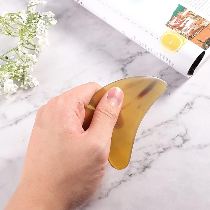 SUPVOX Gua Sha Scraping Massage Tool Natural Buffalo Horn Gua sha Board Therapy Massage Stones Anti Aging Anti Wrinkle