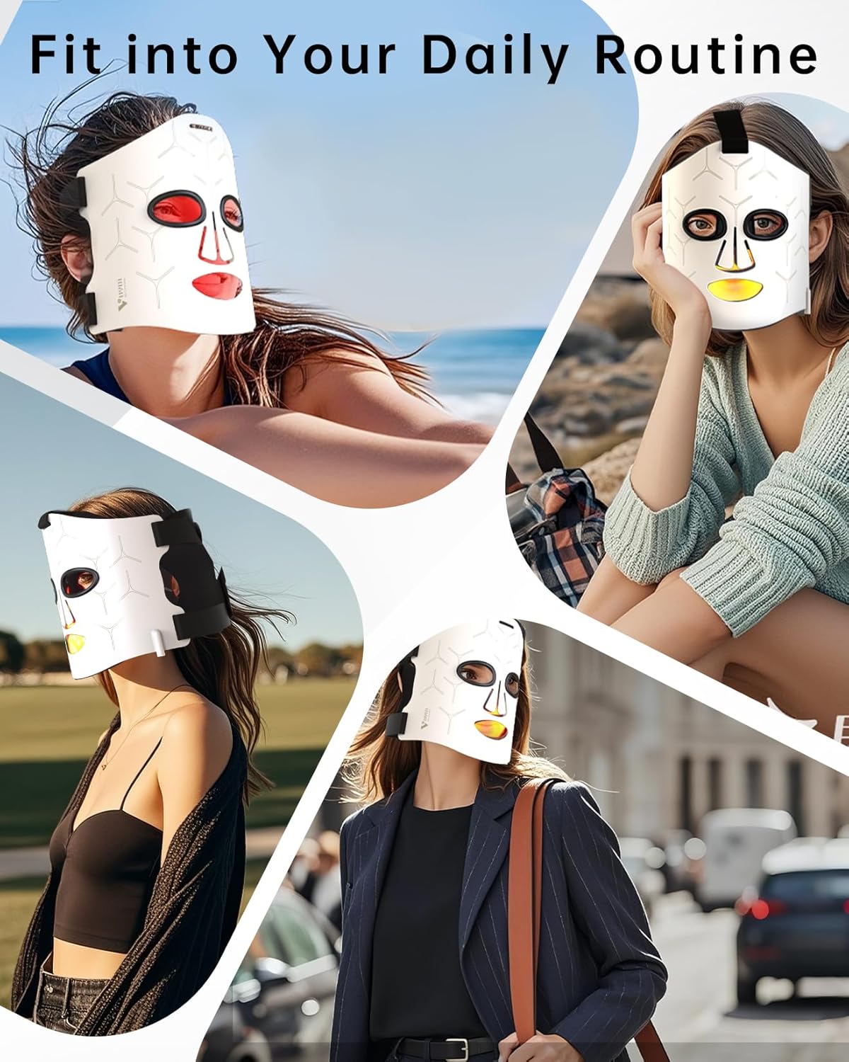 Infrared Red Light Therapy Mask: High Power for Glowing Skin – Ultra-Thin 1.8mm 4.6oz, 830nm 633nm 590nm, Red light therapy for face Luxury Gift