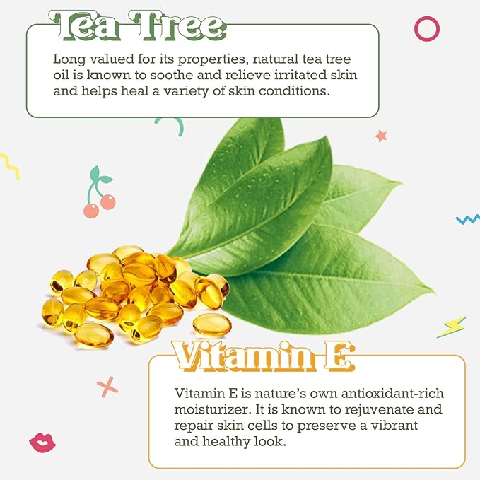 100% Natural Tea Tree Oil Facial Skin Care Serum Redness Relief Sensitive Skin Acne Prone Scars Spot Treatment Dry Itchy Skinwith Vitamin E Jojoba Oil, Shea Butter Made In USA 30ml (#Cool Calm Clear)