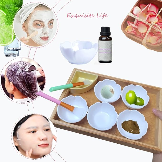 10 Pcs Essential Oil Bowl Set, 3.34 Inch Petal Mask Bowls Beauty Tool Skin Care Bowl Diy Face Mask MixingBowl for Home Salon, Pigment Preparation