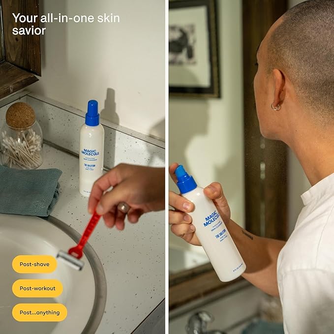 Magic Molecule Skin Cleanser for All Types, Hypochlorous Acid Spray Helps Heal Acne Prone, Eczema and Itchy Rashes and 50 Other Skin Ailments, 3.4 oz Spray (Pack of 2), Travel-Friendly