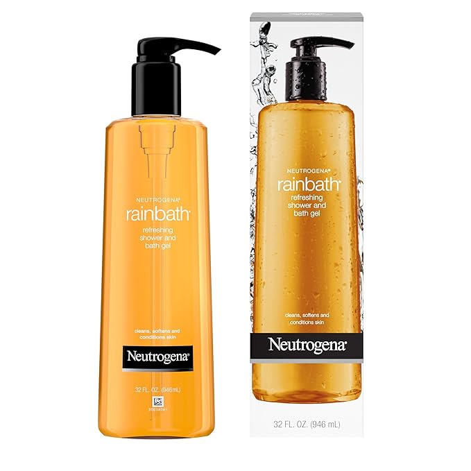 Neutrogena Rainbath Cleansing Shower & Bath Gel, Daily Moisturizing Body Wash Cleanser & Shaving Gel for Men & Women, Clean-Rinsing Creamy Lather for Softer & Smoother Skin, Original Scent, 32 fl. Oz