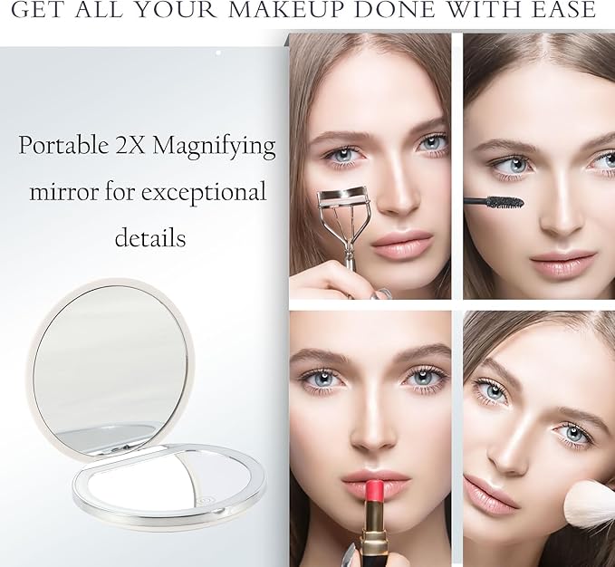 Travel makeup bag with led