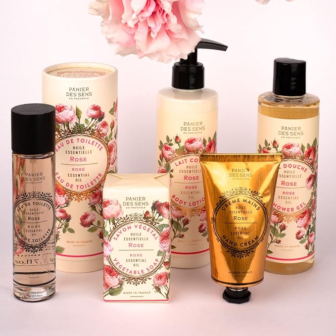 Panier des Sens – Rose Hand & Body Lotion for Dry Skin - Hydrating Body Cream for Women - Nourishing Fluid Body Moisturizer Shea Butter & Olive Oil - 97% Natural Ingredients Body Care - 8.45 Floz