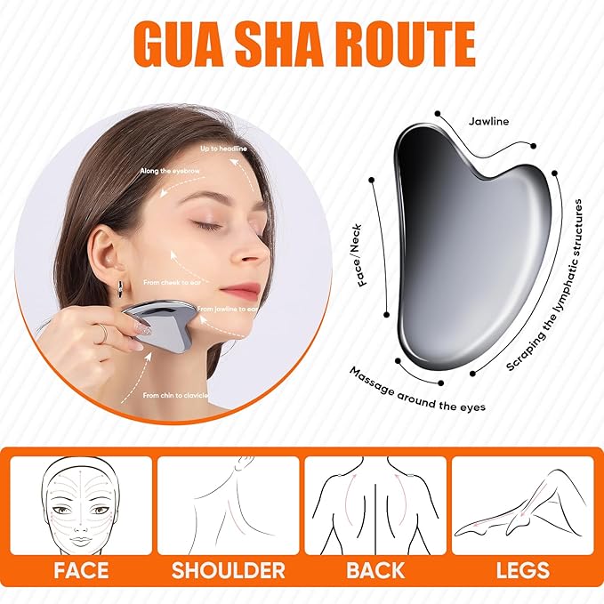 Terahertz Gua Sha Facial Tools,Cryo Gua Sha Tool for Face and Body, Gua Sha Massager Tools for Reduce Puffiness and Improve Wrinkles Idea Gift for Mom Women
