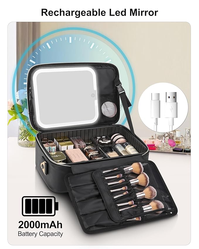 Relavel makeup train case with