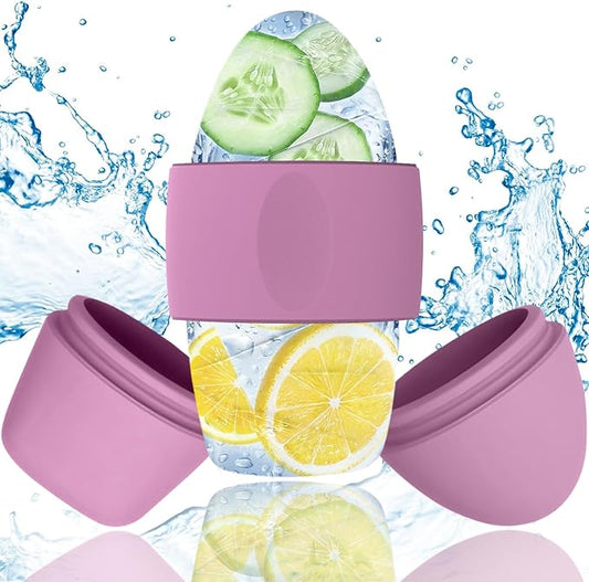 Ice Roller for Face and Eye Massager for Face, Eyes and Neck Naturally Conditioning and Skin Care,De-Puff Eye Bags,Reduce Migraine Pain,Reusable Massage Silicone Ice Mold (Pink)