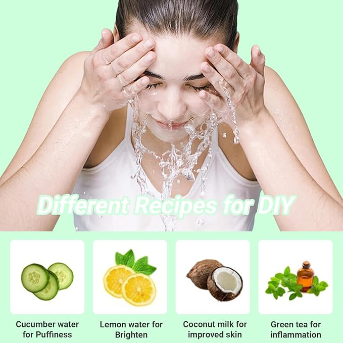 Face Bowl for Ice with Built-in Icetray,Portable Foldable Silicone Face Ice Bath Bowl,Ice Bath Facial Plunge Bowl for Skin Tightening & Acne Relief,Green