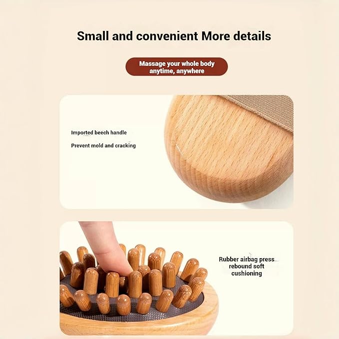 Wooden Massage Comb, Body Scalp, Gua sha Massage Tool- Natural Wooden Comb for Relaxation and Hair Health Massage Brush for Circulation and Stress Relief, Trigger Point Massage Tool.
