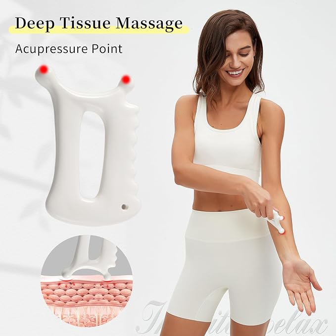 Advanced Ceramic Gua Sha Facial Tool, Skin Care for Women Men, Face Body Korean 괄사 Guasha Massage Tool Gift for Mom