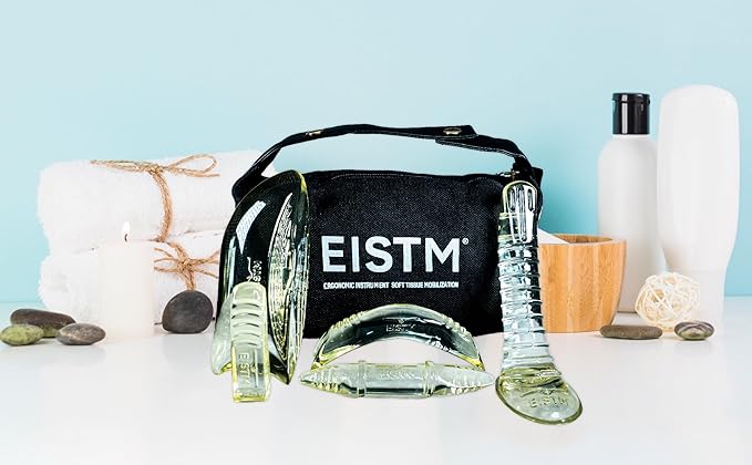 5-Piece Golden Glow Tool Set – Muscle Scraping & Massage Tools for Gua Sha, ASTYM, Graston, Myofascial Release – Physical Therapy Kit w/Black Carry Case