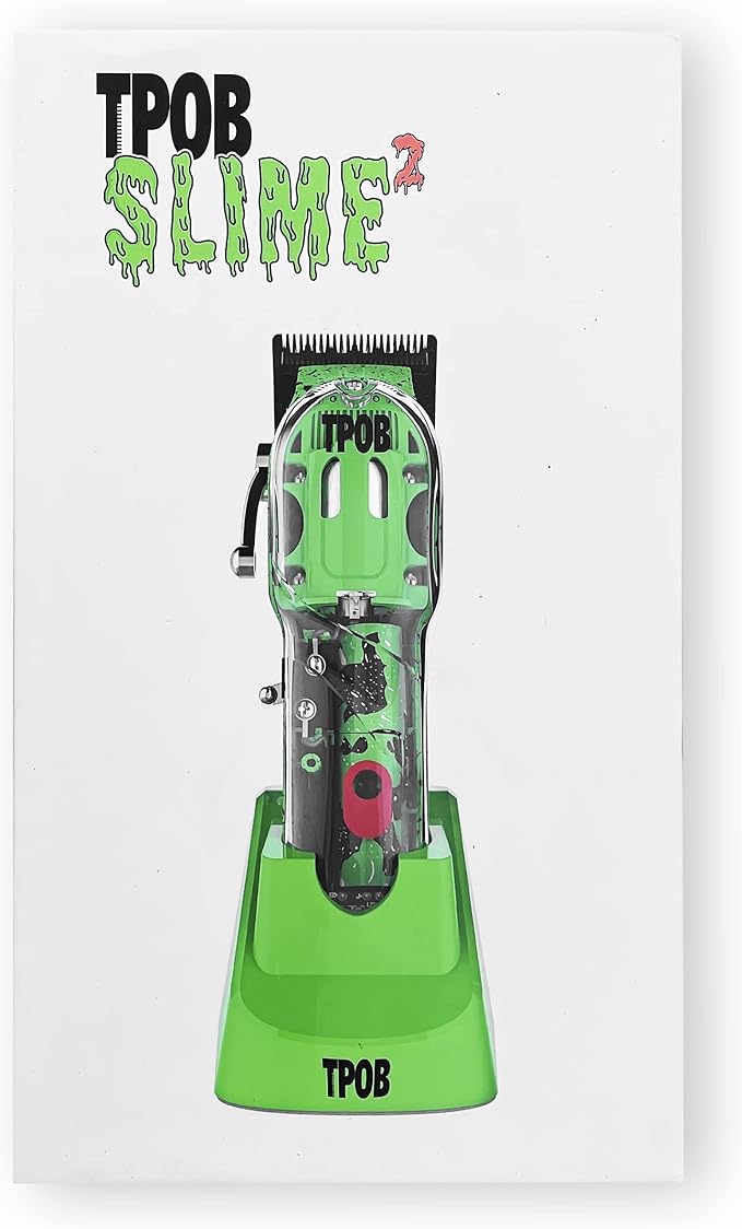 TPOB Slime 2 Barber Hair Clippers for Men 6800 RPM with Matte Green Case and X Fade Blade