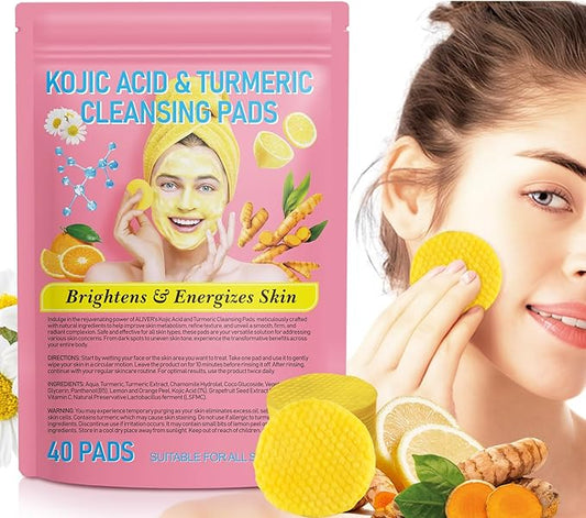 Turmeric cleansing pads,40pcs turmeric exfoliating