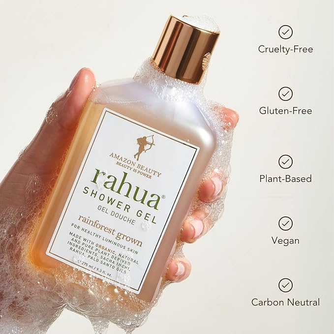 Rahua Shower Gel 9.3 Fl Oz, Botanical Body Wash Soap Made with Plant Powered Ingredients, Vanilla, Palo Santo, Lavender, Eucalyptus, Polyphenols, For Skin's Moisture Balance, All Skin Types, Vegan