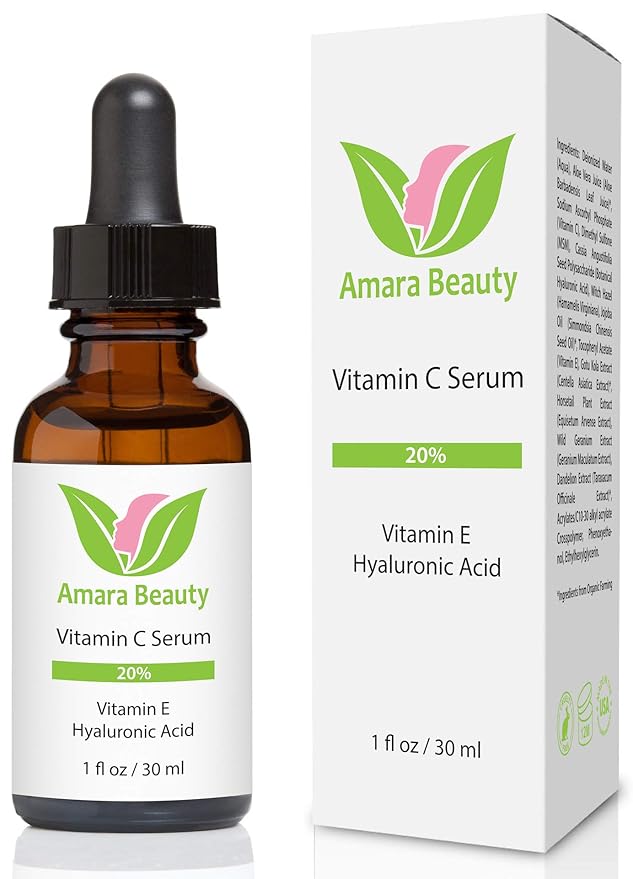 Vitamin C Serum for Face 20% with Hyaluronic Acid & Vitamin E, 1 fl. oz.