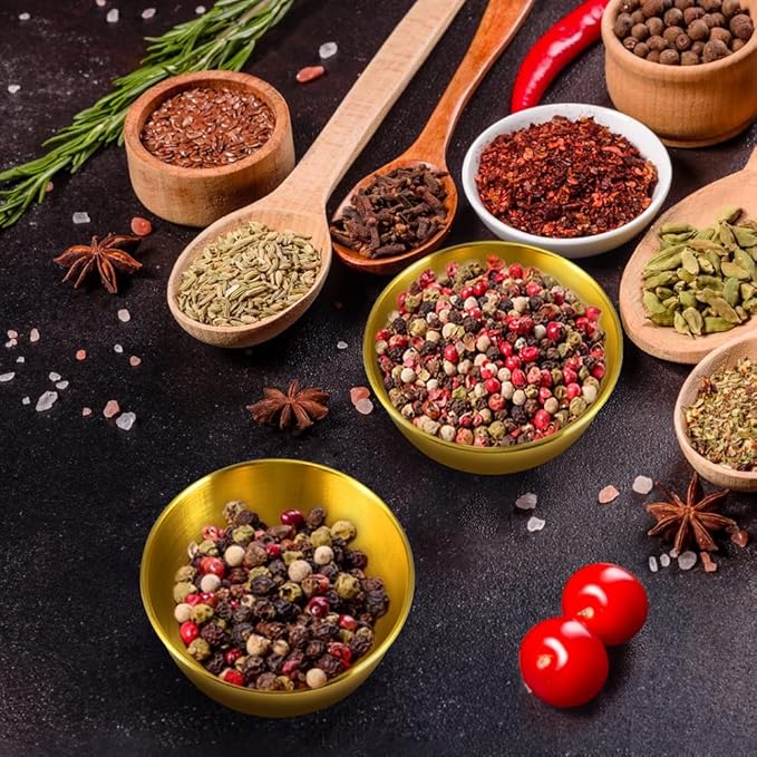 10 Pack 3.3inch Stainless Steel Sauce Dishes Mini Individual Saucers Bowl Round Seasoning Dishes Sushi Dipping Bowl Appetizer Plates, Golden