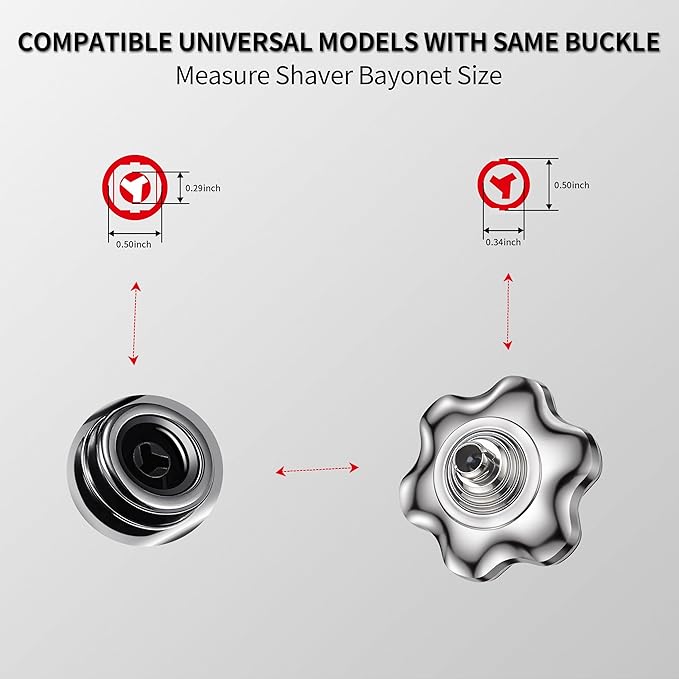 Magnetic Head Shaver Replacement Heads 7 Double Ring Waterproof Rotary Razor Blades for Bald Men Compatible with freebird wyklaus shpavver (silver)