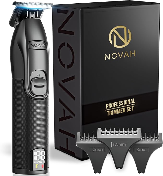 NOVAH Grooming Professional Hair Trimmer for Men, Barber Trimmer Cordless T Trimmers for Barbers