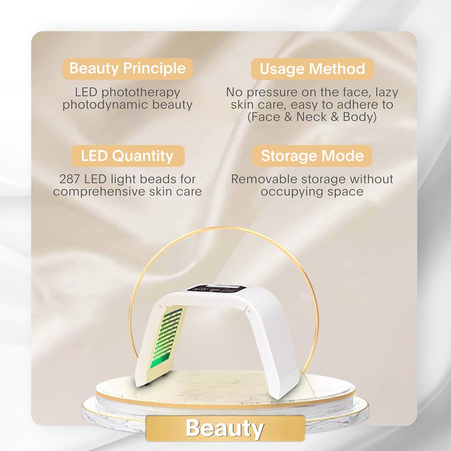 LED-Face-Light-Therapy, 7 in 1 Color LED Face Mask Facial Body Beauty Equipment