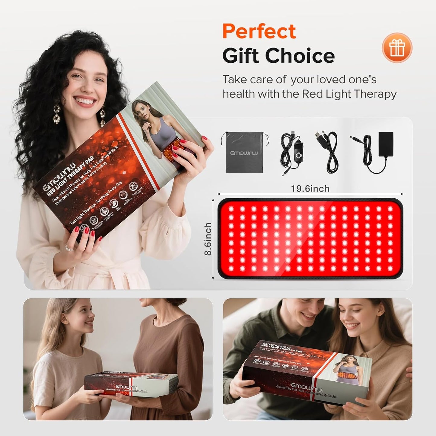 Red Light Therapy for Body, 19.6'' x 8.6'' Near Infrared Light Therapy Pad with 3-in-1 Chip 120 LEDs Bead with Timer Remote Control, 660nm & 850nm Therapy Belt Wrap for Muscle Pain Relief