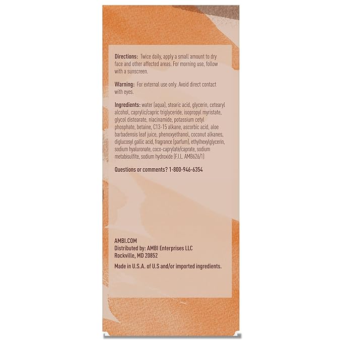 Ambi Even & Clear Fade Cream, Hydroquinone-free, Hyperpigmentation Treatment, Dark Spot Corrector, Results In As Little As 4 Weeks, Niacinamide, Aloe Vera, Vitamin C, 1 Fl Oz