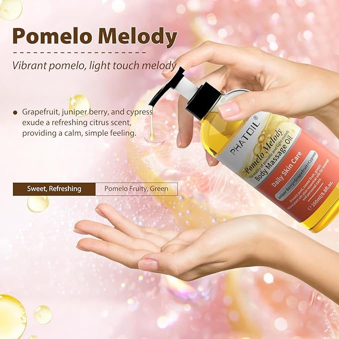 260ML Grapefruit Body Firming Oil with Juniper Berry,Cypress for Nourish Skin, Long-Lasting Nature Fragrance No Greasy Body & Facial Oil Great for All Skin Types - 8.8FL.OZ