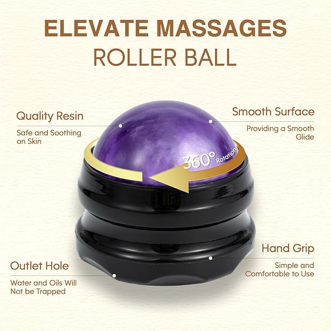 Body Massage Oil for Massage Therapy Kit, Lilac, Lavender, Sore Muscle Arnica Oil with Massage Roller Ball, Relaxing Massage Oils for Pain Relief, Spa Gift Set for Him Her