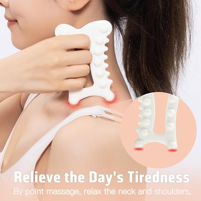 Advanced Ceramic Gua Sha Facial Tool, Skin Care for Women Men, Face Body Guasha Massage Tool Gift for Mom (Facial Massager)