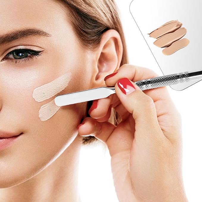 Makeup Foundation Mixing Nail Palette - Stainless Steel