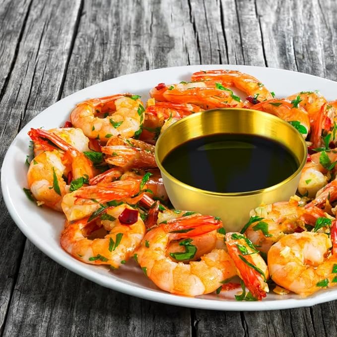 10 Pack 3.3inch Stainless Steel Sauce Dishes Mini Individual Saucers Bowl Round Seasoning Dishes Sushi Dipping Bowl Appetizer Plates, Golden