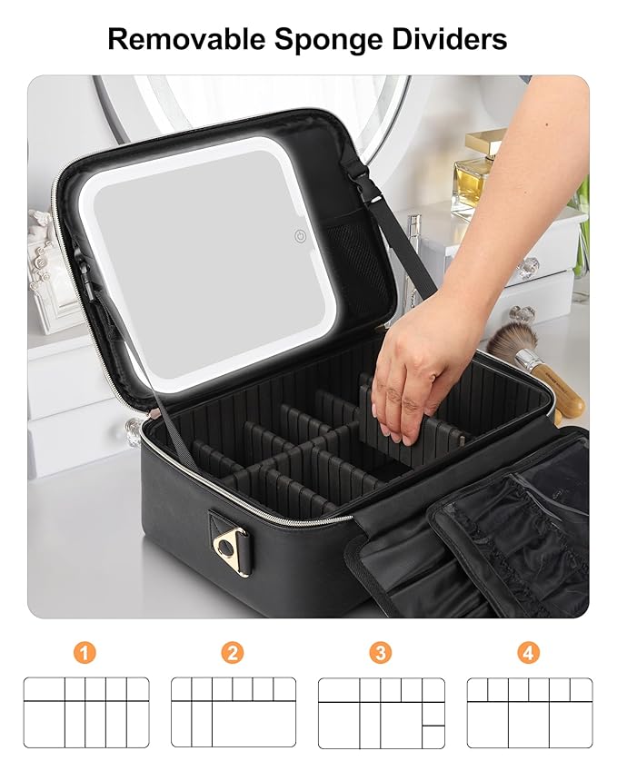 Relavel makeup train case with