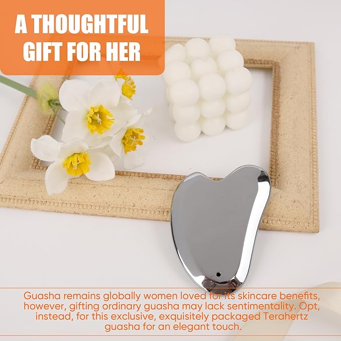 Terahertz Gua Sha Facial Tools Stone for Enhanced Lymphatic Drainage, Reduced Puffiness, Relieved Facial Tension – 100% Natural Terahertz Stone Gua Sha