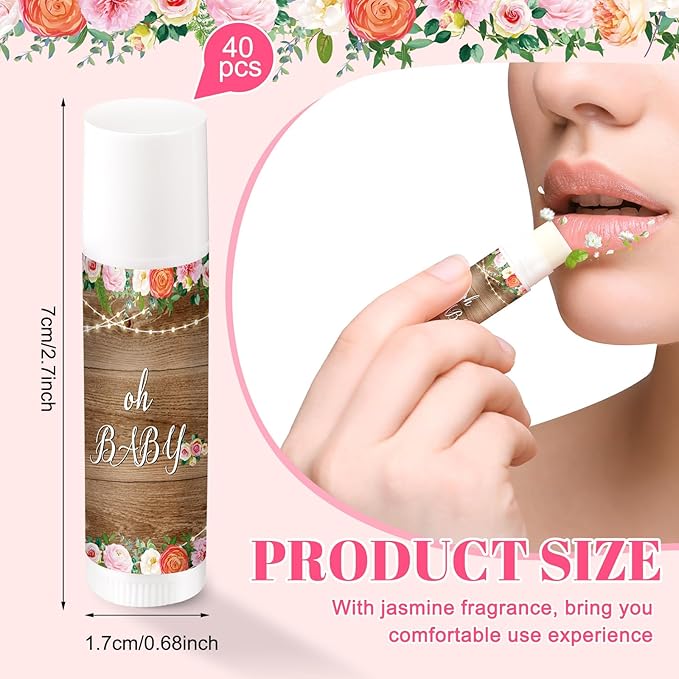 40 Pieces Lip Balm Bulk Baby (Floral)