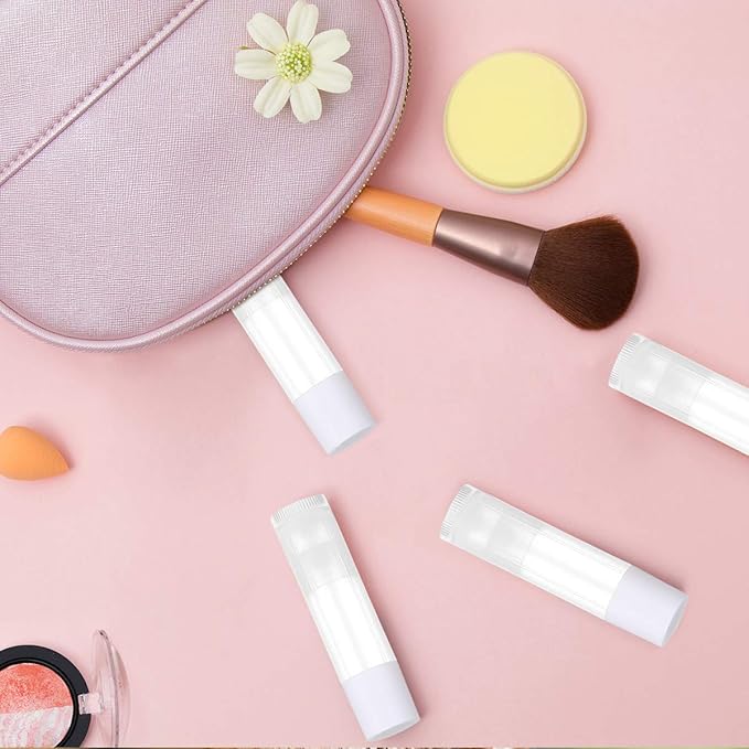 100 Sets Empty Lip Balm Tubes Clear,