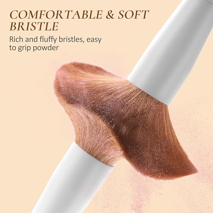 Makeup Brushes With Case 20PCs Professional Makeup Brush Set, Foundation Powder Eyeshadow Brush Set Eyebrow Concealer Contour Travel Brushes Kit with Holder & 2 Powder Puff-White