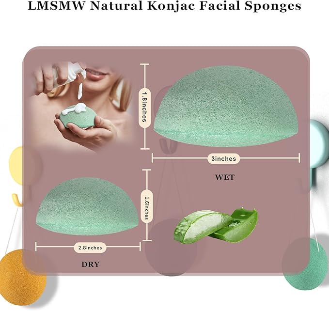 Organic konjac cleansing facial sponges