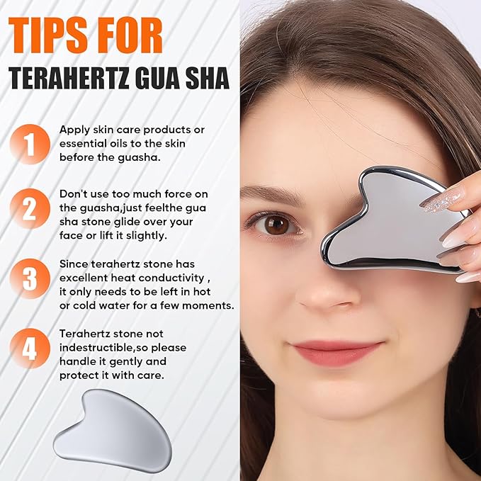 Terahertz Gua Sha Facial Tools,Cryo Gua Sha Tool for Face and Body, Gua Sha Massager Tools for Reduce Puffiness and Improve Wrinkles Idea Gift for Mom Women
