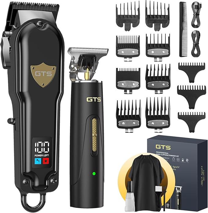 GTSPro Hair Clippers for Men, Clippers and Trimmers Set, Barber Clippers, Electric Hair Trimmer with Box, Gifts for Men Black
