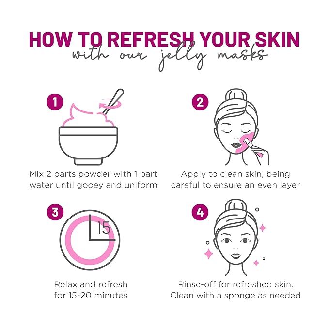 BRÜUN Peel-Off Pomegranate Jelly Mask for Face Care – A 23 fl oz Rubber Jar for 30 to 35 Treatments – A Skin Care Moisturizing Gel Mask of Spa Set for Men, Women and Adults