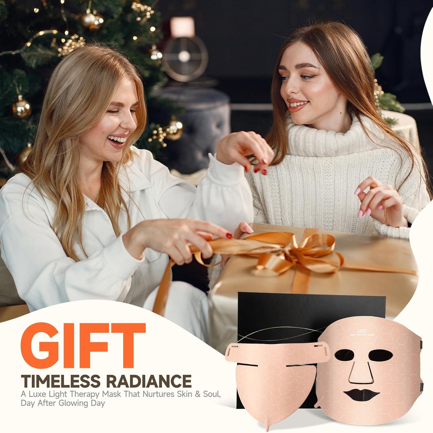 AAQ Red Light Therapy for Face -Led Face Mask Light Therapy with Pure Light Boost, Red light Mask for Face & Neck Device with Long-Lasting Power Supply, Rechargeable & Portable for Home Use