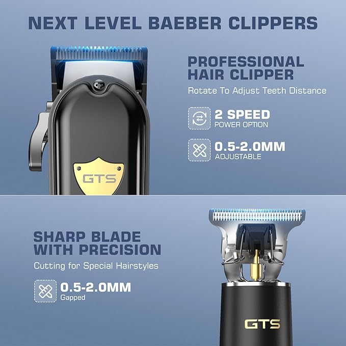 GTSPro Hair Clippers for Men, Clippers and Trimmers Set, Barber Clippers, Electric Hair Trimmer with Box, Gifts for Men Black