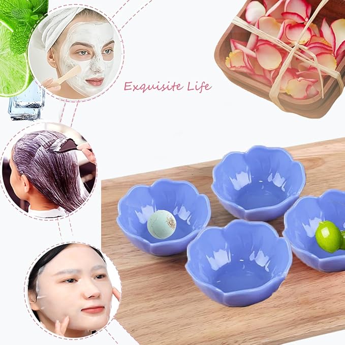 10 Pcs Essential Oil Bowl Set, 3.34 Inch Petal Mask Bowls Beauty Tool Skin Care Bowl Diy Face Mask MixingBowl for Home Salon, Pigment Preparation